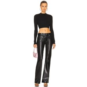 NWT A.L.C. Freddie Faux Leather Vegan Straight Leg Pant, Size 12, Color Black